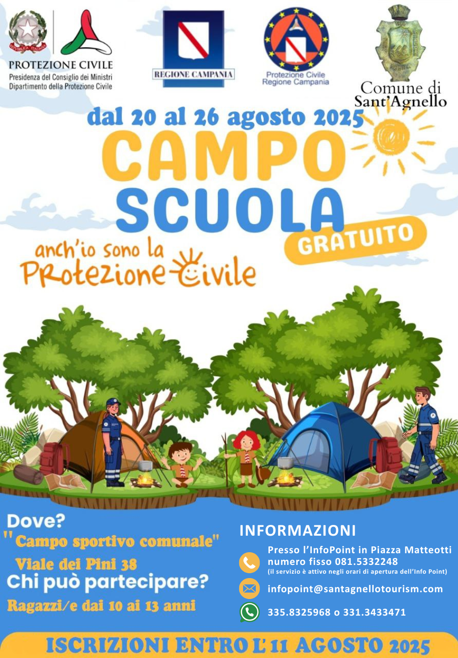 Campo scuola Protezione Civile 2025 a Sant’Agnello