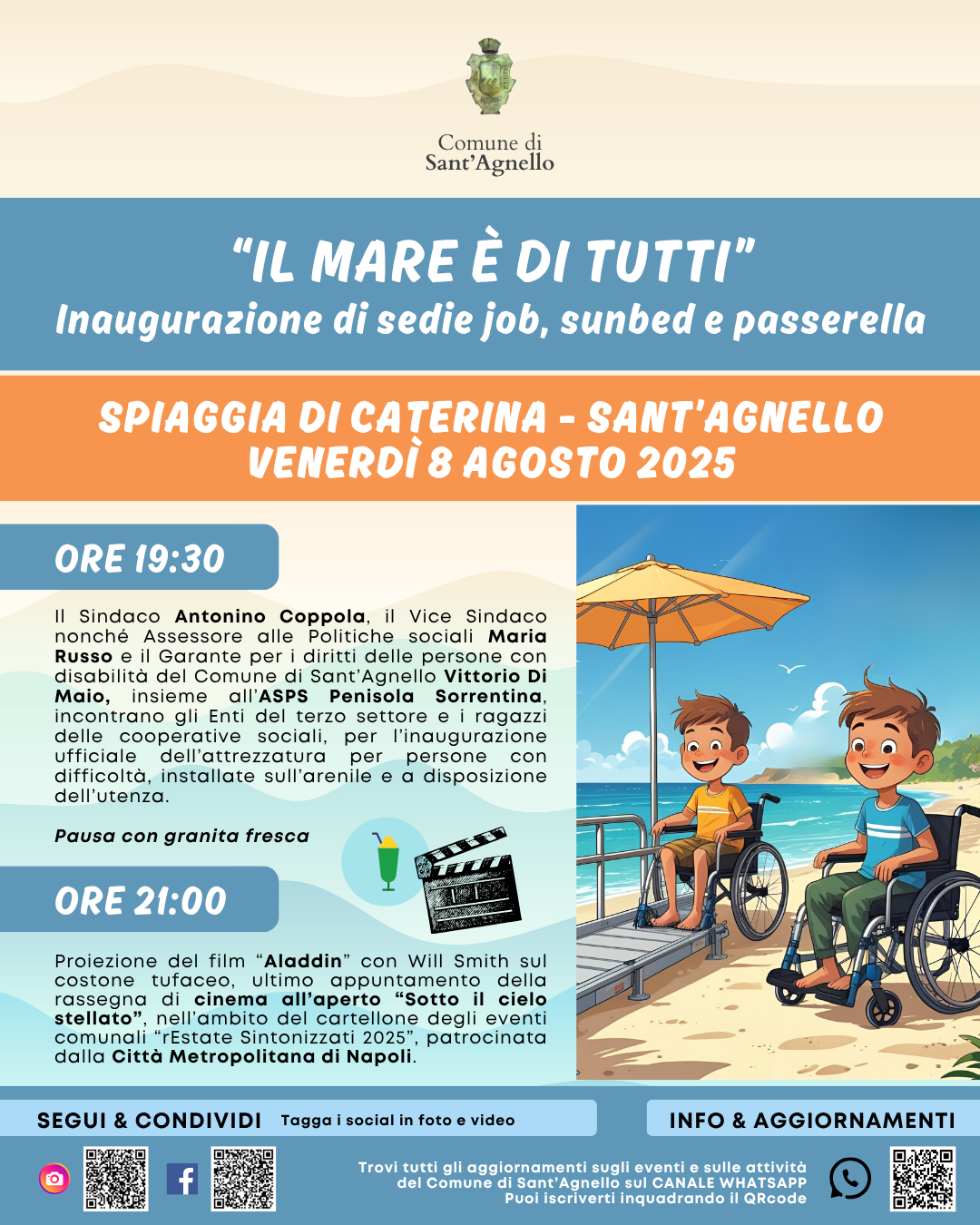 “Il mare è di tutti”: la Spiaggia di Caterina a Sant’Agnello diventa accessibile