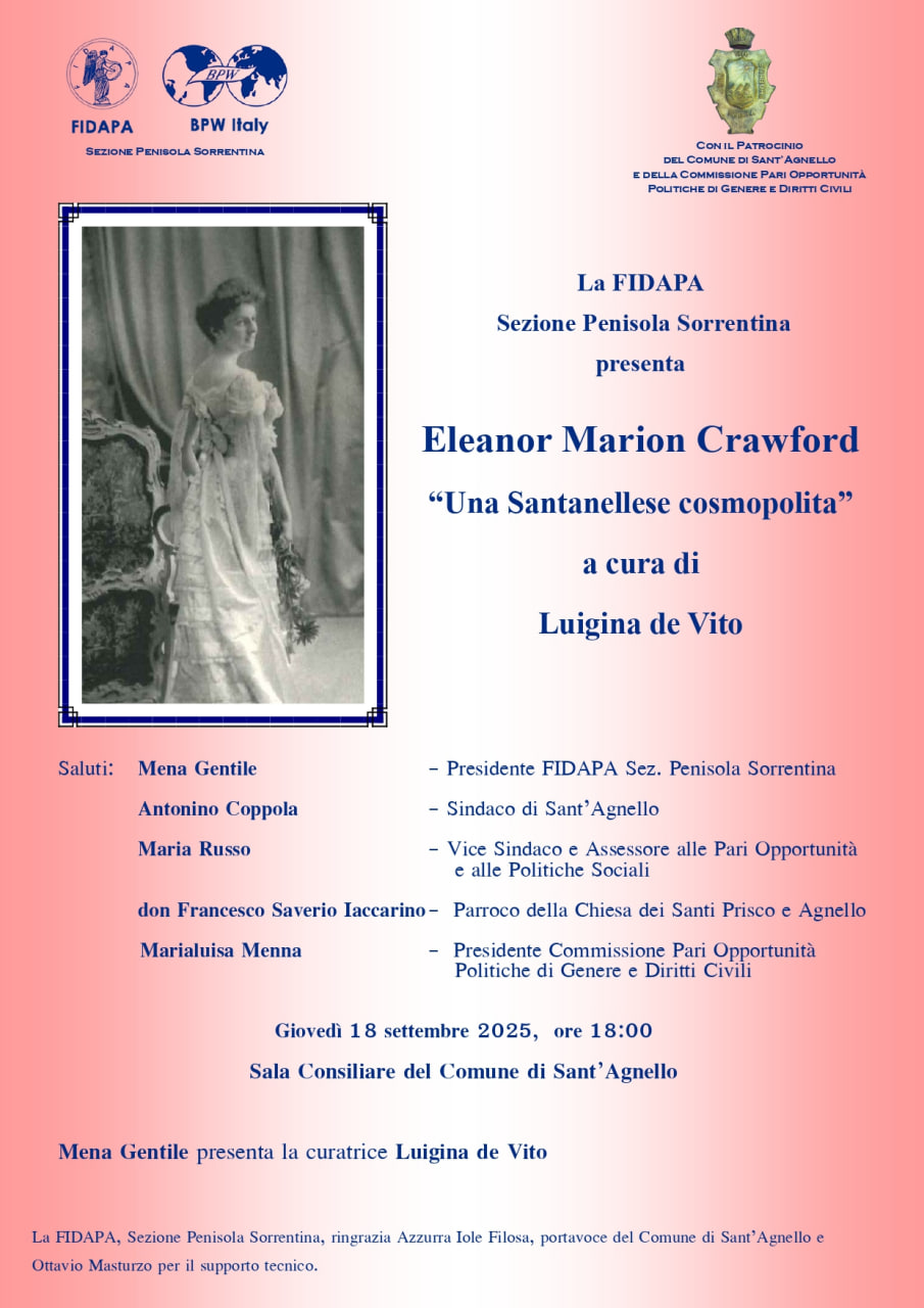 "Una Santanellese cosmopolita" a Sant’Agnello il manoscritto di Eleanor Marion Crawford