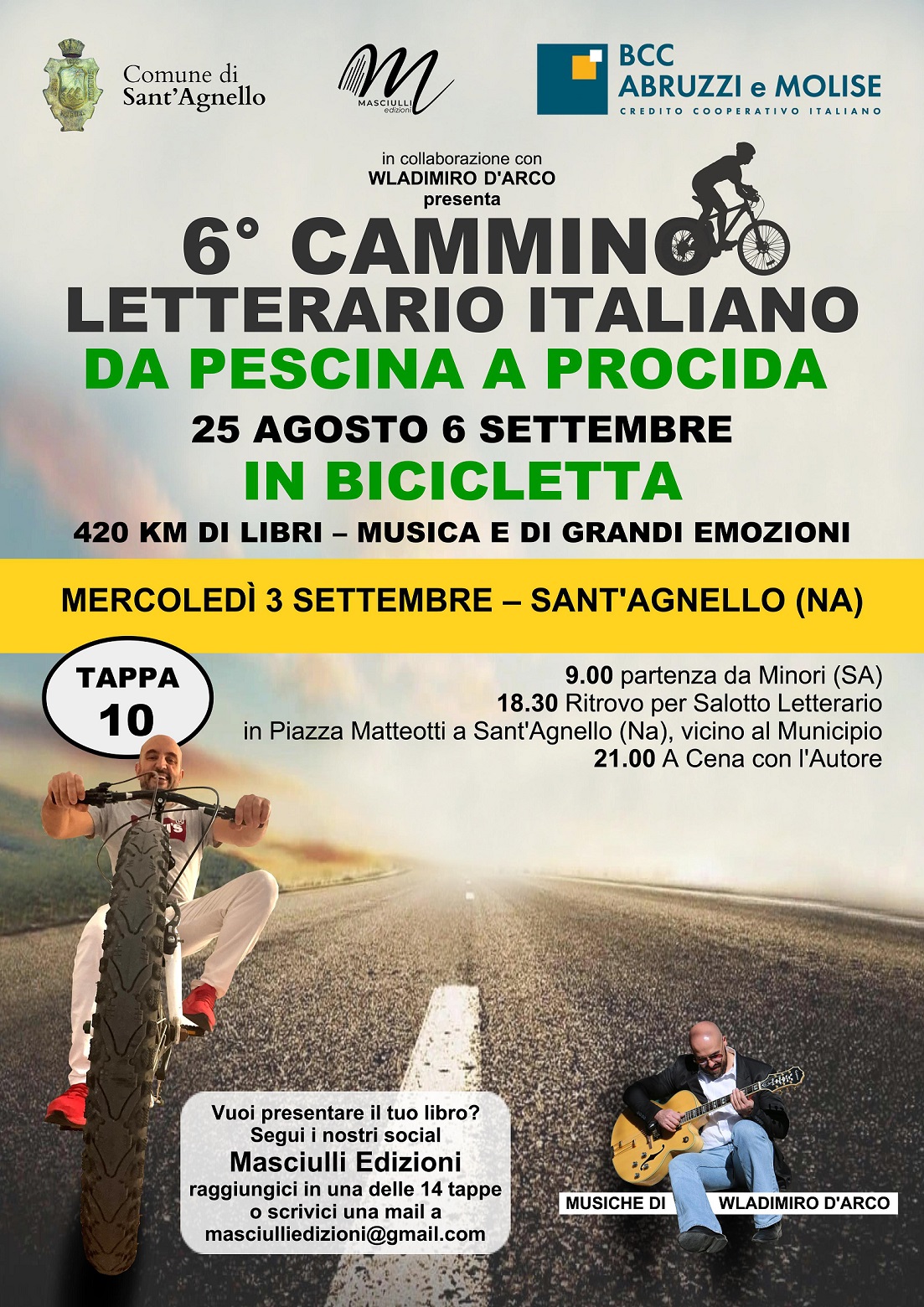 Il Cammino Letterario Italiano fa tappa a Sant’Agnello: salotto letterario e musica in Piazza Matteotti