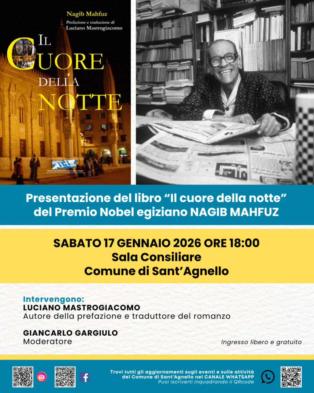 Presentazione del libro "Il cuore della notte" di Nagib Mahfuz a Sant'Agnello