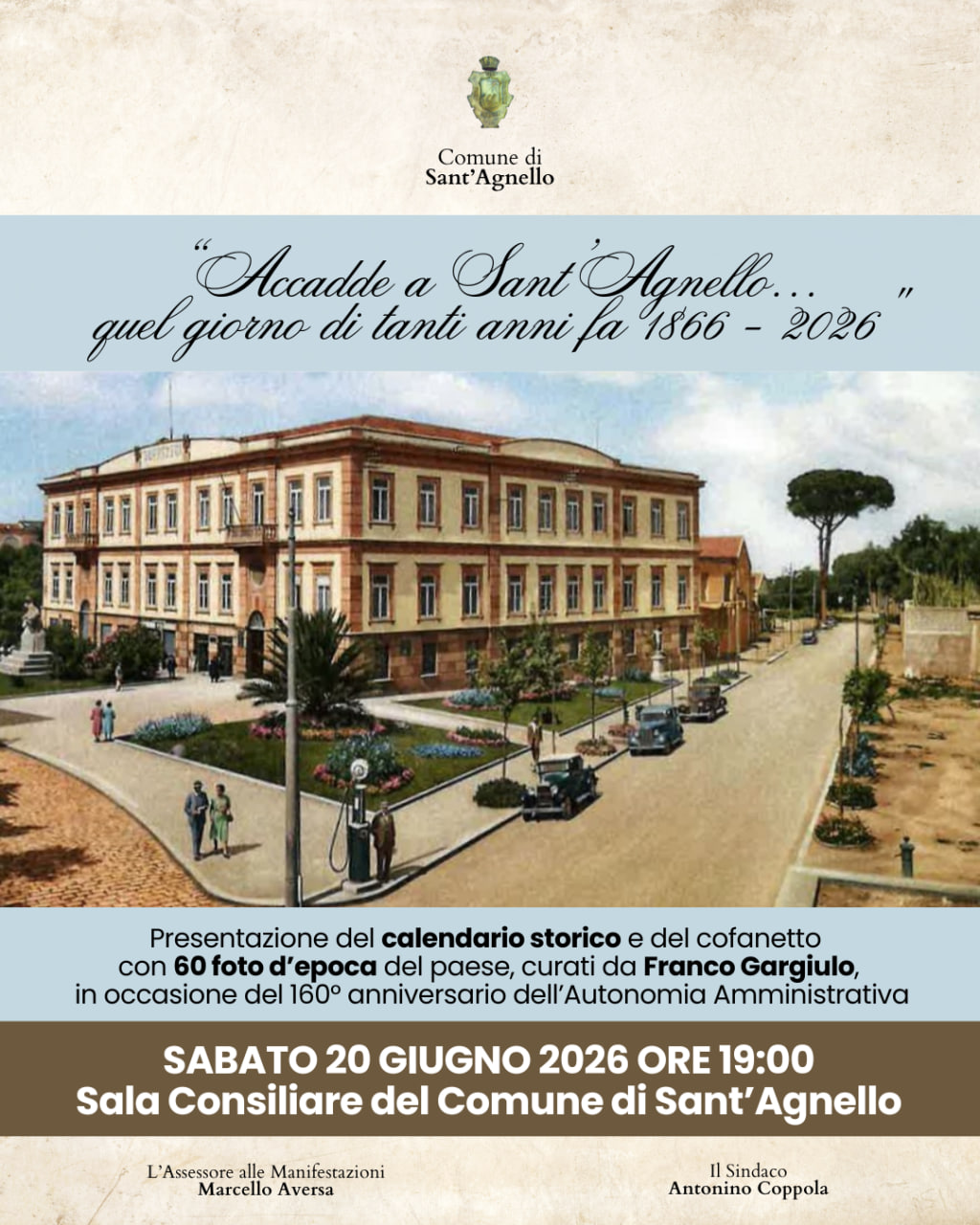 Presentazione del calendario storico di Sant'Agnello e delle foto d'epoca per i 160 anni del Comune