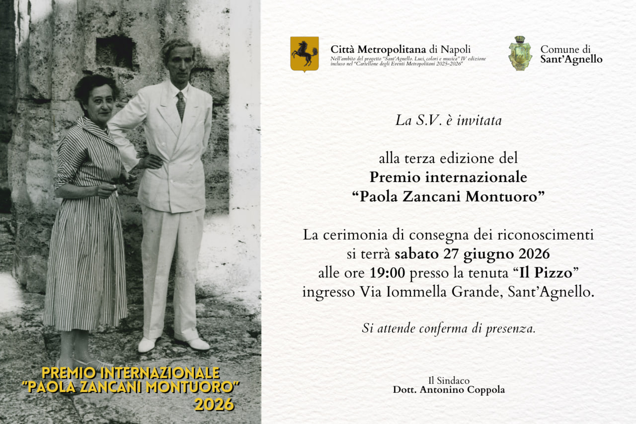 Premio Internazionale "Paola Zancani Montuoro" 2026 a Sant'Agnello