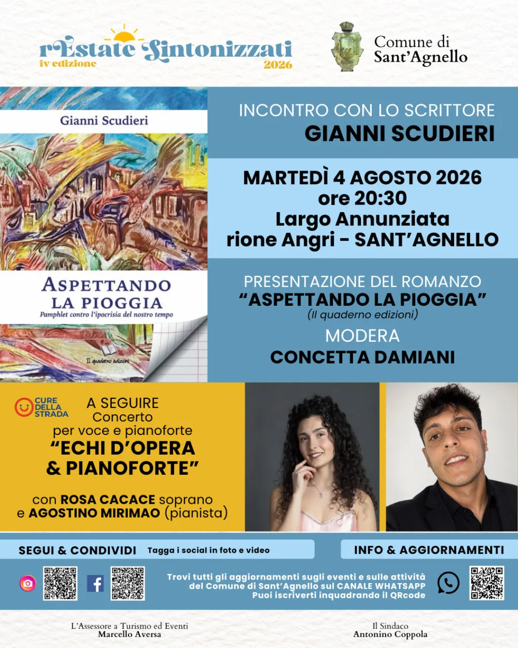 Presentazione del libro del giornalista Gianni Scudieri e concerto "Echi d'Opera"